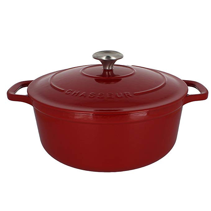 Chasseur 7.1-quart Red French Enameled Cast Iron Round Dutch Oven