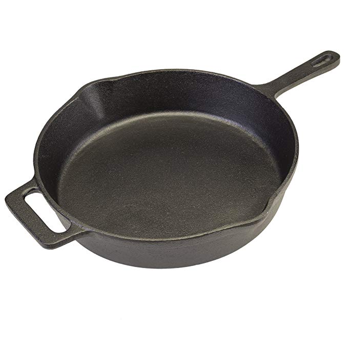 Ecolution Farmhouse Cast Iron Pre Seasoned Fry Pan, 11-Inch