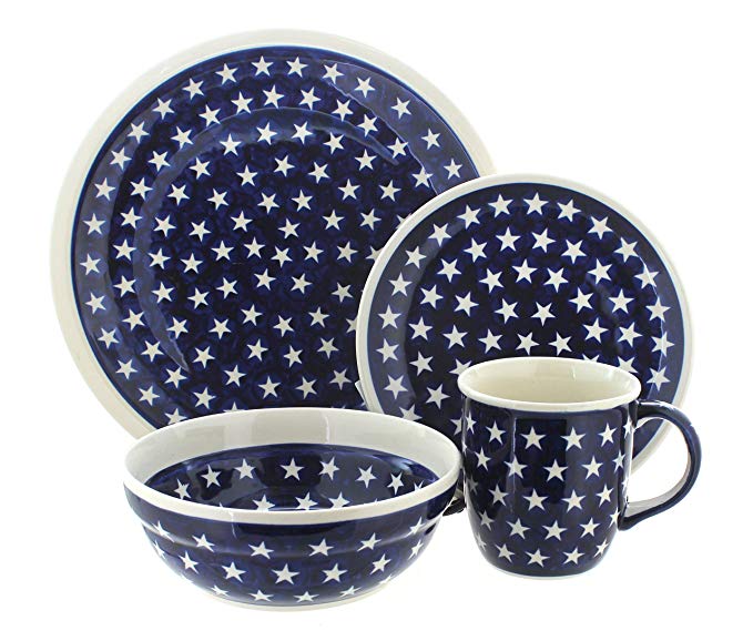 Polish Pottery Stars 16 Piece Dinner Set