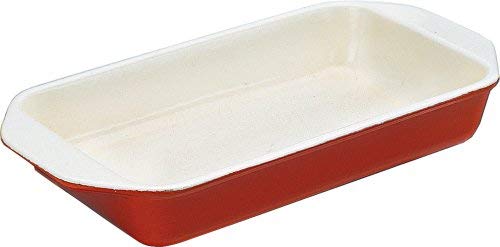 Chasseur 1 Quart Enamel Cast-Iron Rectangular Dish, Red