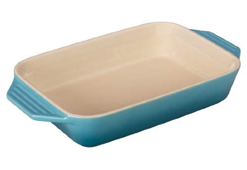 Le Creuset Stoneware Rectangular Dish, 10.5 by 7-Inch, Caribbean