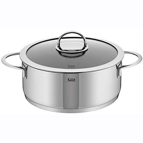 WMF 91.0224.6066 Vignola Low Casserole with Lid, 4.5-Quart, Silver