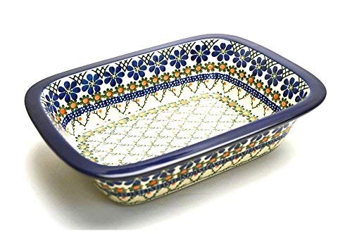 Polish Pottery Baker - Rectangular with Grip Lip - Primrose