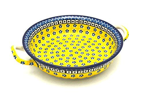 Polish Pottery Baker - Round with Handles - Medium - Sunburst