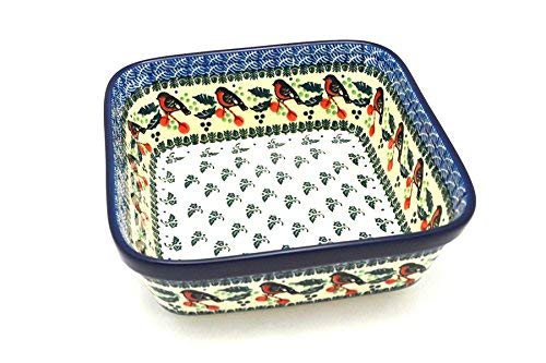 Polish Pottery Baker - Square - Red Robin