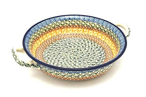 Polish Pottery Baker - Round with Handles - Medium - Autumn