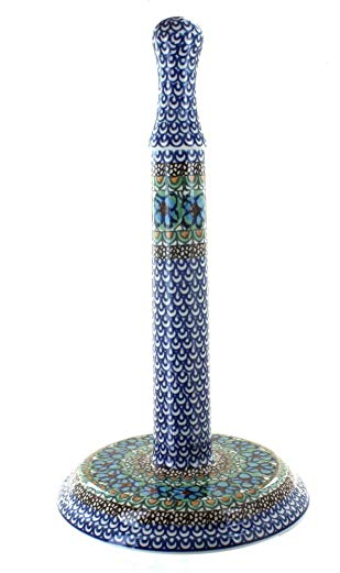 Polish Pottery Mardi Gras Paper Towel Holder