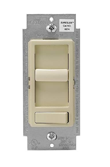 Leviton 6674-P0I 6 Pack Decora SureSlide Slide CFL LED dimmer, Ivory