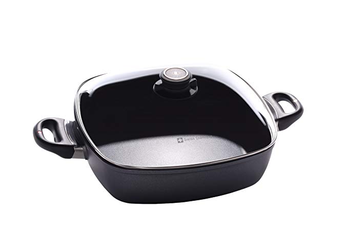 Swiss Diamond HD Classic Nonstick Square Casserole w/Lid - 5 Qt. (11