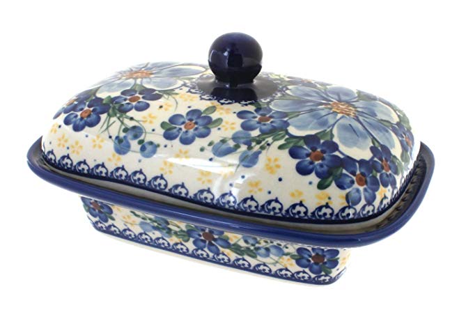 Polish Pottery Daisy Surprise Butter Dish