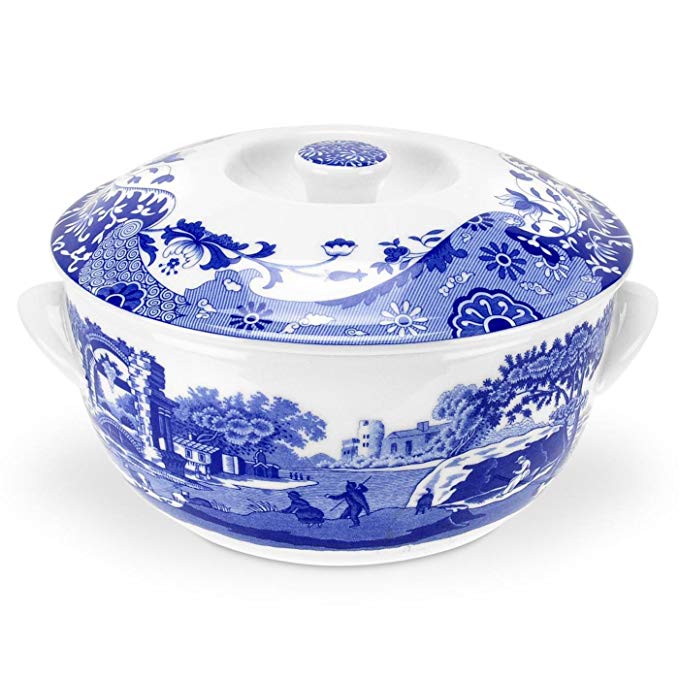 Spode Blue Italian Round Covered Deep Dish