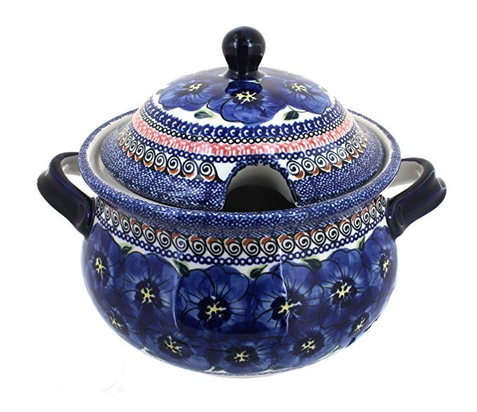 Polish Pottery Blue Art Soup Tureen