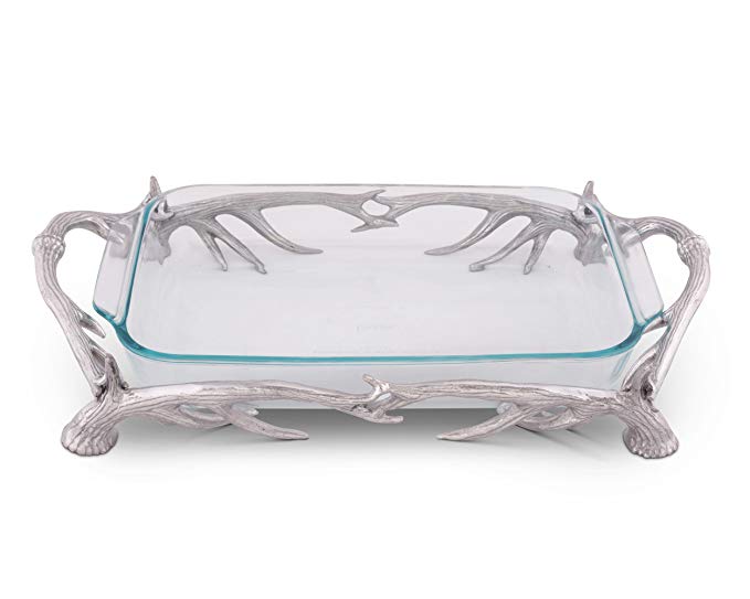 Arthur Court Aluminum Antler Pyrex Casserole Dish Holder 21