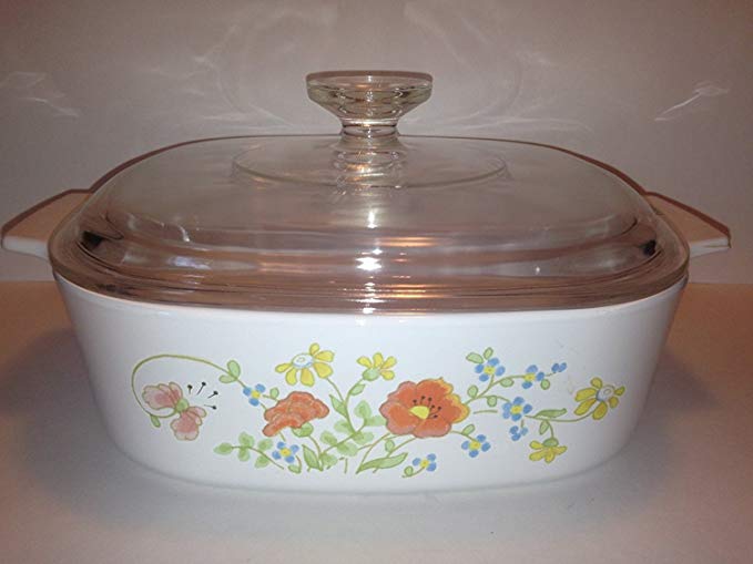 Vintage Corning Ware Wildflower 2 Quart Casserole Dish with Lid A-2-B