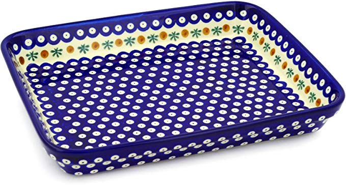 Polish Pottery Rectangular Baker 13-inch Mosquito