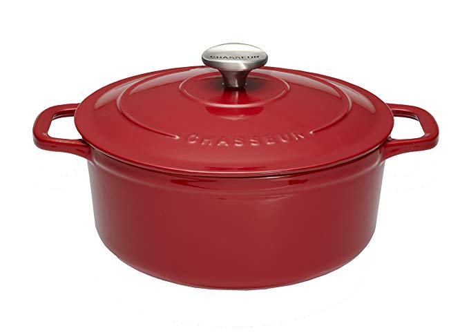 Chasseur 3.25-quart Red French Enameled Cast Iron Round Dutch Oven