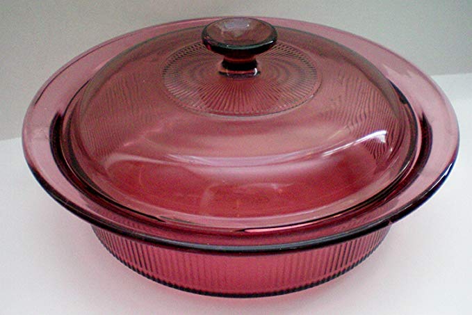 Corning Vision Visions Cranberry 2.5 L Casserole w/ Glass Lid -- as shown -- 11 1/8