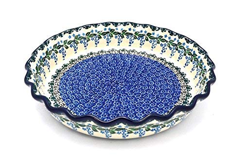 Polish Pottery Baker - Pie/Quiche - Fluted - Wisteria