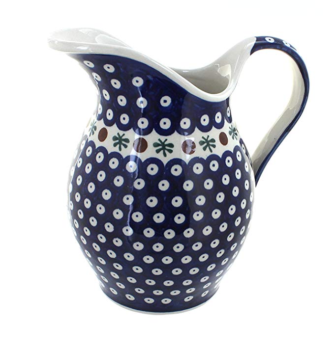 Blue Rose Polish Pottery Nature Pitcher