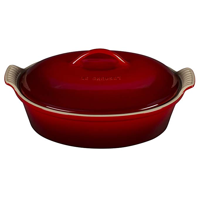 Heritage Covered Oval Casserole Color: Cherry